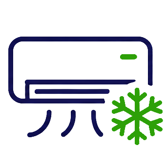 Ductless mini-split air conditioner icon with a snowflake representing emergency AC repair and cooling services by K Komfort.