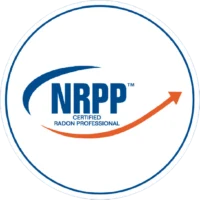 NRPP Certified Radon Professional badge for safe home radon testing and mitigation services by K Komfort in Cedarburg and Ozaukee County.
