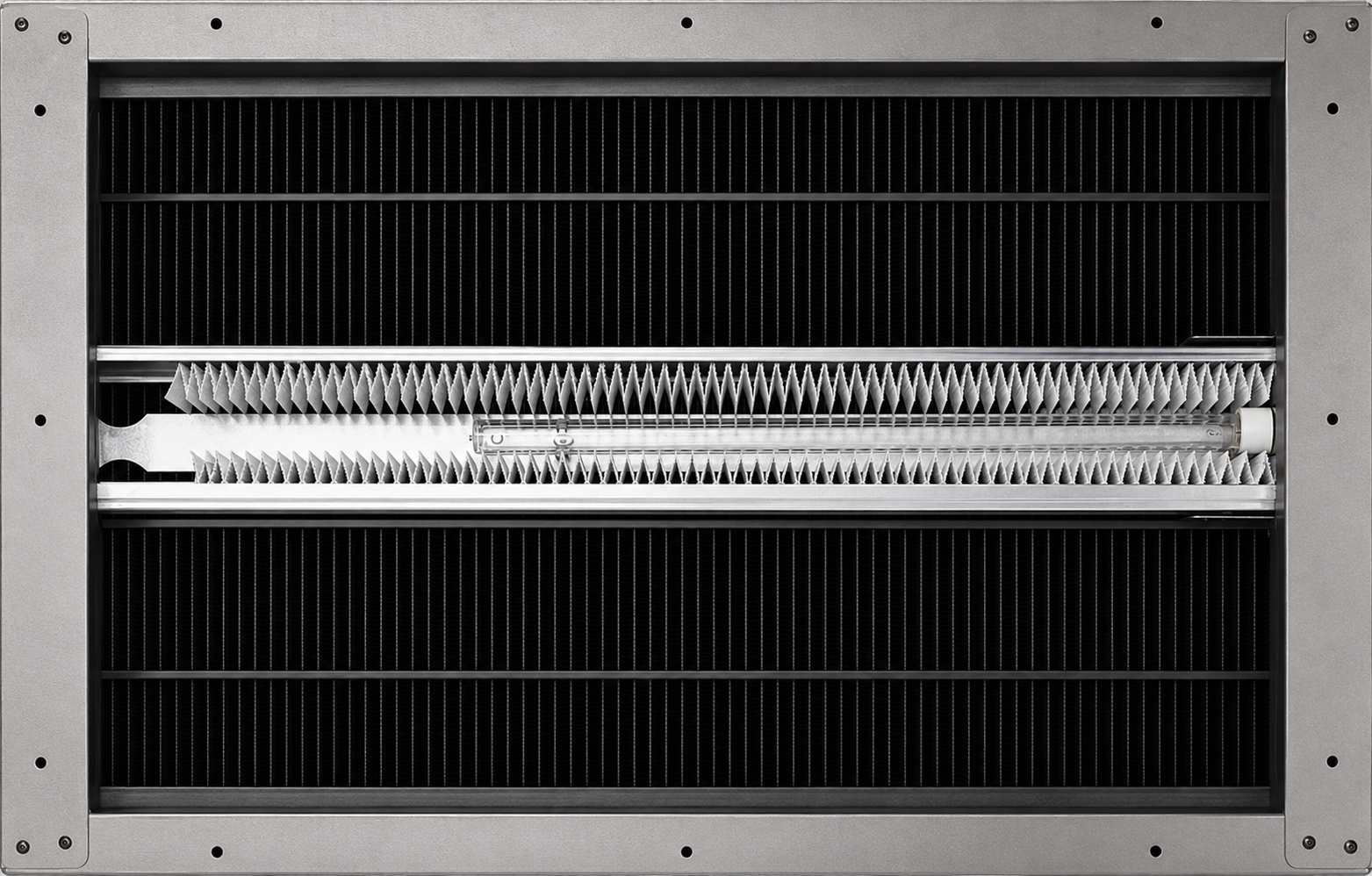 Whole-Home Air Purifier Filtration System Interior view of an open whole-home air purifier system showcasing high-efficiency multi-stage filters installed by K Komfort in Milwaukee, Wisconsin.