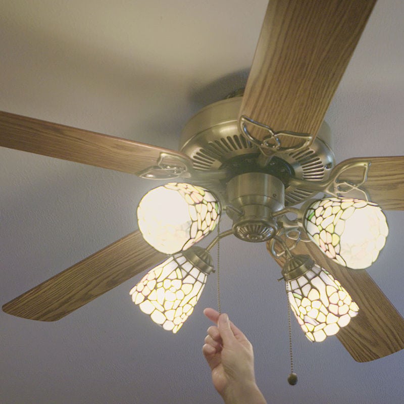 Person Turning on Ceiling Fan